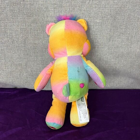 Care Bears Unlock The Magic Rainbow Heart Togetherness Plush Tie-Dye Bear 10” - Picture 3 of 4